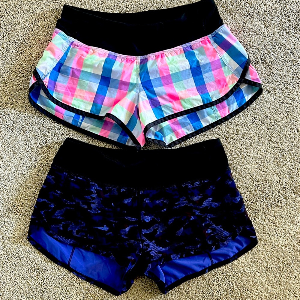 Used Lululemon low rise 2.5 inch shorts.